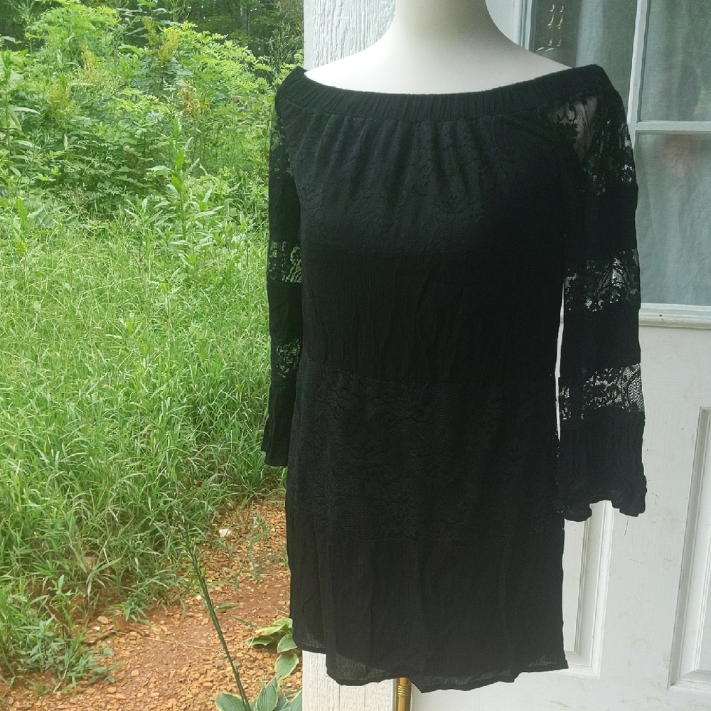Charlotte Russe Black Off-Shoulder Dress